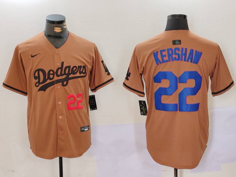 Men Los Angeles Dodgers #22 Kershaw army green joint name 2024 Nike MLB Jersey style 2->los angeles dodgers->MLB Jersey